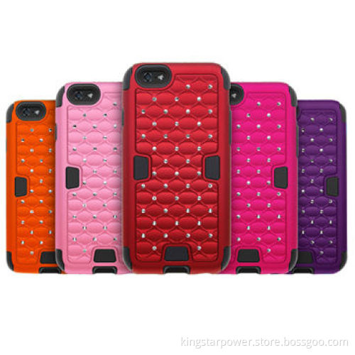 Hybrid mobile phone case for iPhone 6/6 Plus, PC Silicone, Crystal Diamond Rhinestone StuddedNew